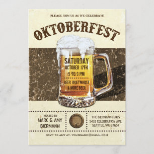 Oktoberfest Invitations - Vintage Rustic v.2