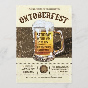Oktoberfest Invitations - Vintage Rustic V.2 by Anything_Goes at Zazzle