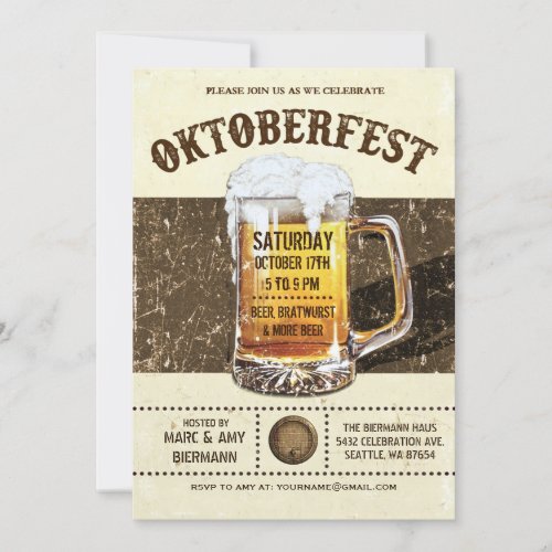 Oktoberfest Invitations _ Vintage Rustic v2