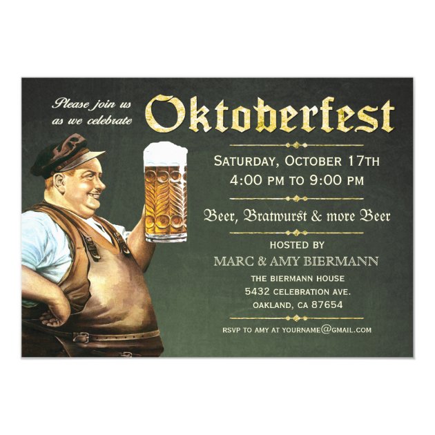 Oktoberfest Invitations (Vintage) V.1 (Green)