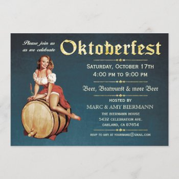 Oktoberfest Invitations (vintage) V.2 (blue) by Anything_Goes at Zazzle