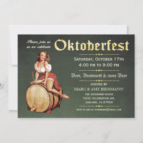 Oktoberfest Invitations Vintage v2 Green