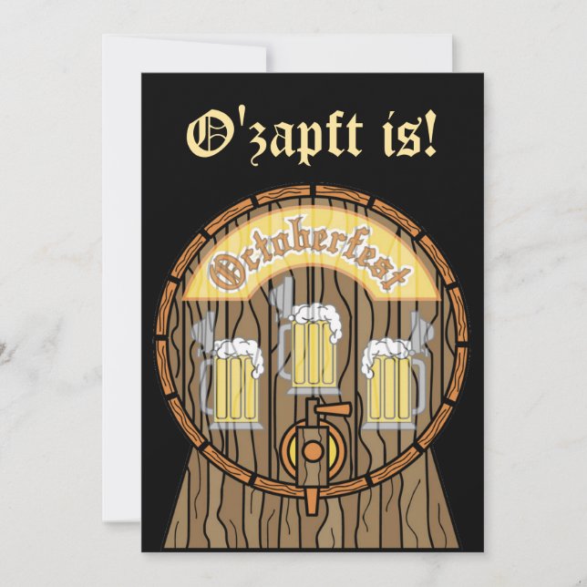 Oktoberfest Keg Invitation (Front)
