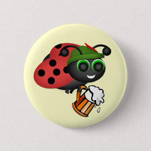 Oktoberfest Ladybug with Beer Button