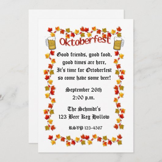 Oktoberfest Leaves Border (Front/Back)