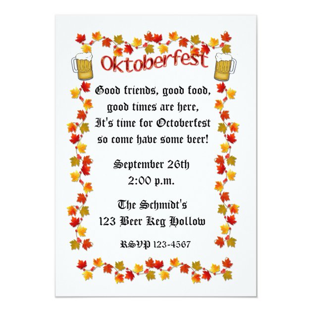 Oktoberfest Leaves Border Invitation