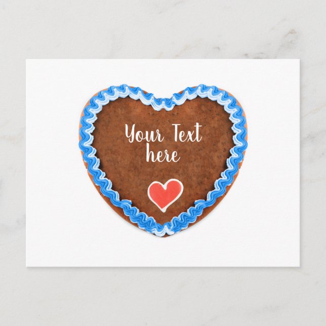 Oktoberfest Lebkuchen Herz mit Copy space Postcard (Front)
