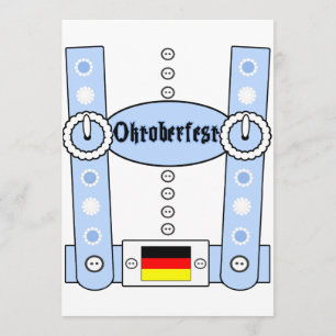 Oktoberfest Lederhosen Funny Blue Invitation