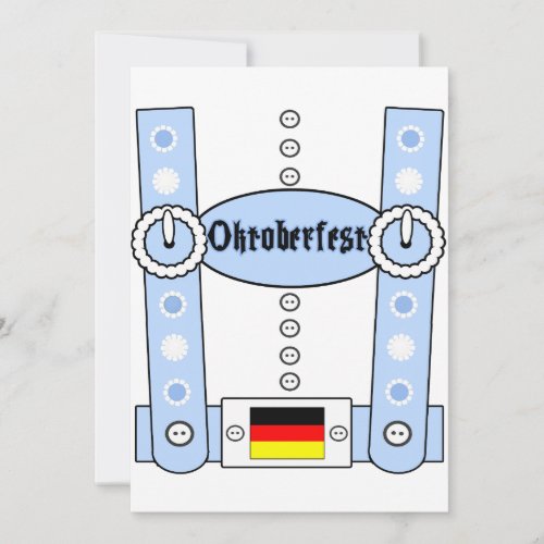 Oktoberfest Lederhosen Funny Blue Invitation