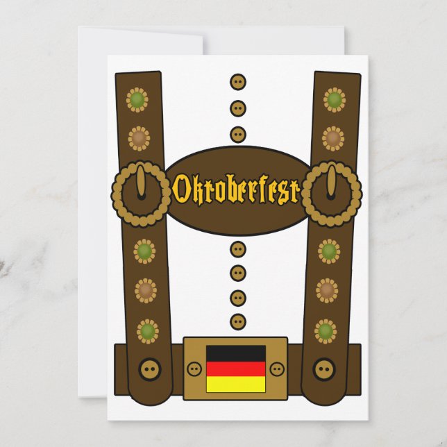 Oktoberfest Lederhosen Funny Invitation (Front)