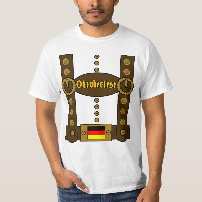 Oktoberfest Lederhosen Funny T-Shirt (Front)