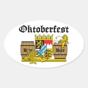 Oktoberfest - Leones borrachos Oval Sticker