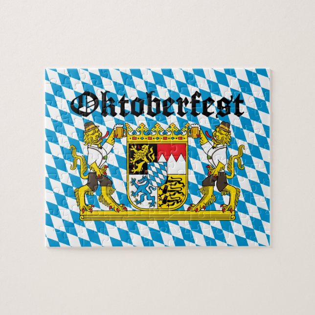Oktoberfest - Leones con cerveza Jigsaw Puzzle (Horizontal)