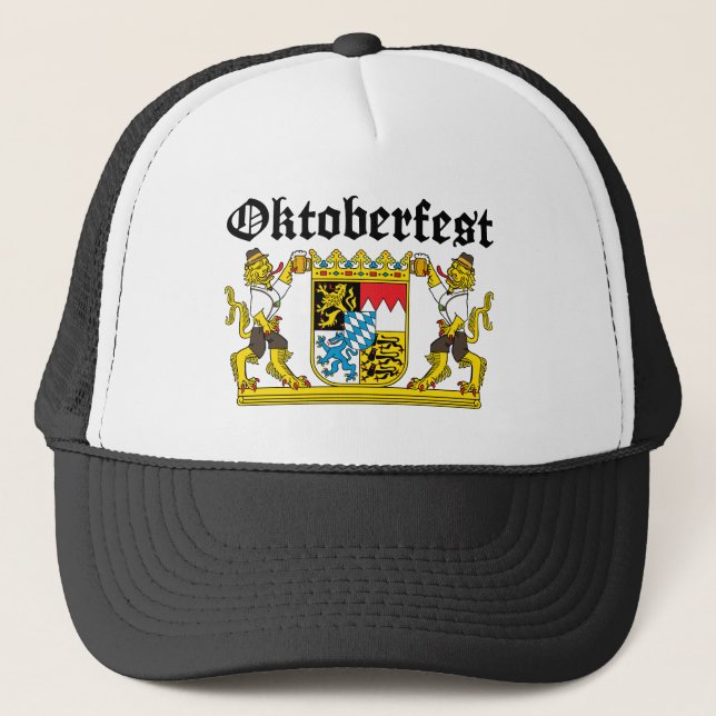 Oktoberfest - Leones con cerveza Trucker Hat (Front)