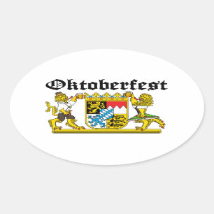 Oktoberfest Leones in suits Oval Sticker