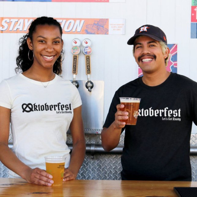 Oktoberfest Let's Get Knotty Typography Funny Pun T-Shirt (Creator Uploaded)