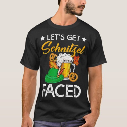 Oktoberfest Lets Get Schnitzel Faced Funny Beer Lo T_Shirt