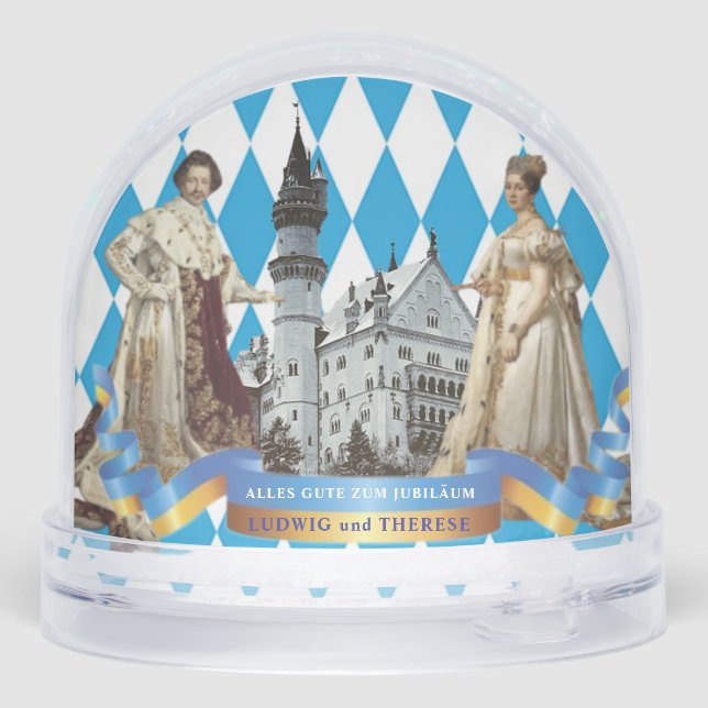 Oktoberfest Ludwig und Therese Bavaria Crest Snow Globe (Back)