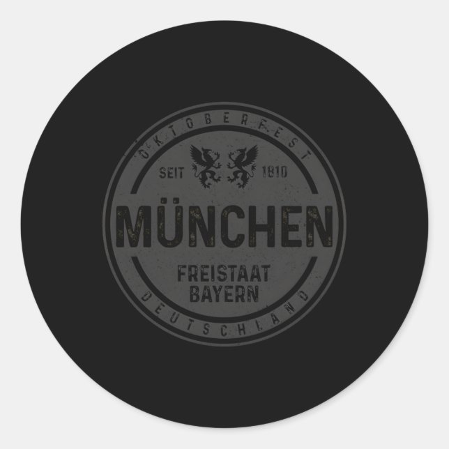 Oktoberfest Mã¼Nchen Munich Ger Bavarian Classic Round Sticker (Front)