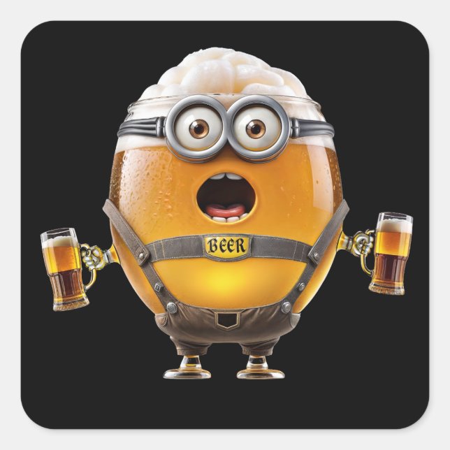 Oktoberfest Minion Square Sticker (Front)