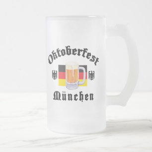 Oktoberfest Munchen Frosted Glass Beer Mug