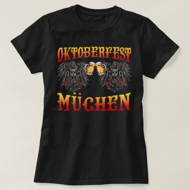 Oktoberfest München Germany Flag German Beer Drink T-Shirt (Design Front)