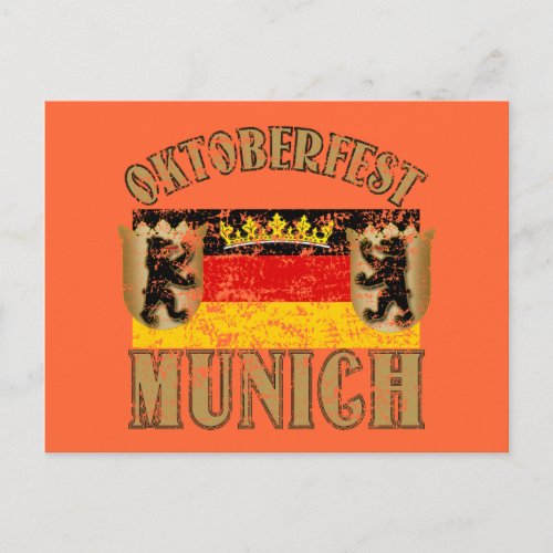 Oktoberfest Munich Distressed Look Design Postcard