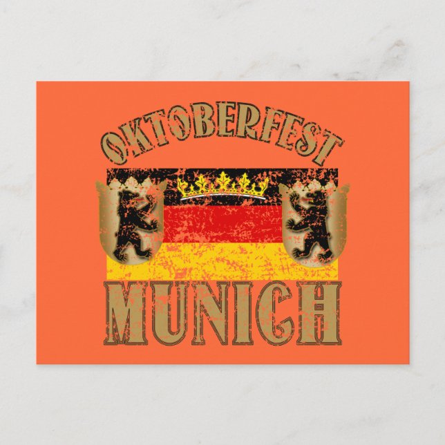 Oktoberfest Munich Distressed Look Design Postcard (Front)