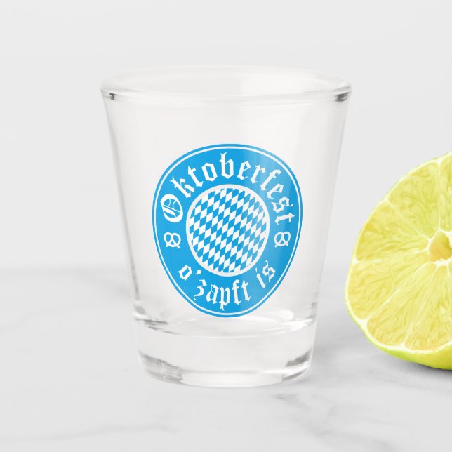 Oktoberfest O’zapft Is Germany Bavarian Shot Glass (Front)
