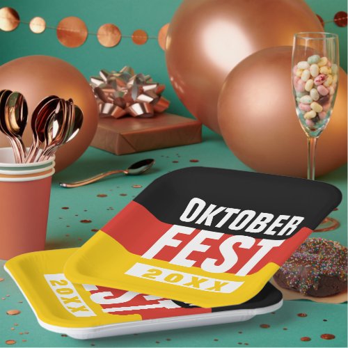 Oktoberfest Octoberfest German Flag Paper Plates