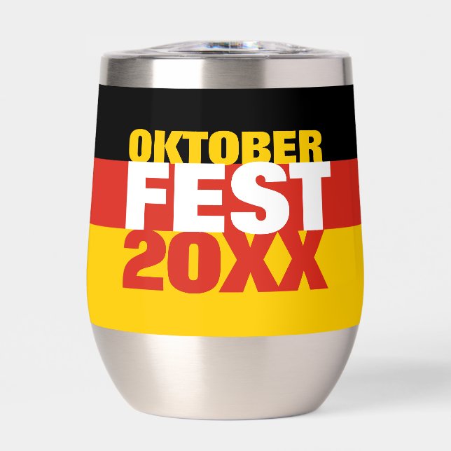 Oktoberfest Octoberfest German Flag Thermal Wine Tumbler (Front)