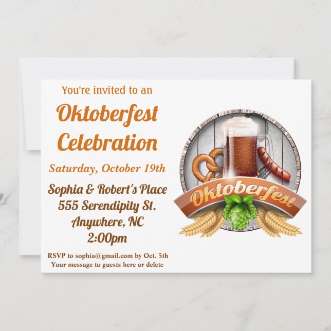Oktoberfest Octoberfest Party Invitation (Front)