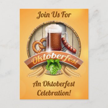 Oktoberfest Octoberfest Party Invitation Postcard by TS_Squared at Zazzle