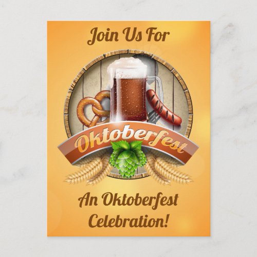 Oktoberfest Octoberfest Party Invitation Postcard