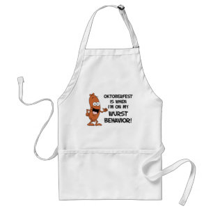Oktoberfest On My Wurst Behavior Adult Apron