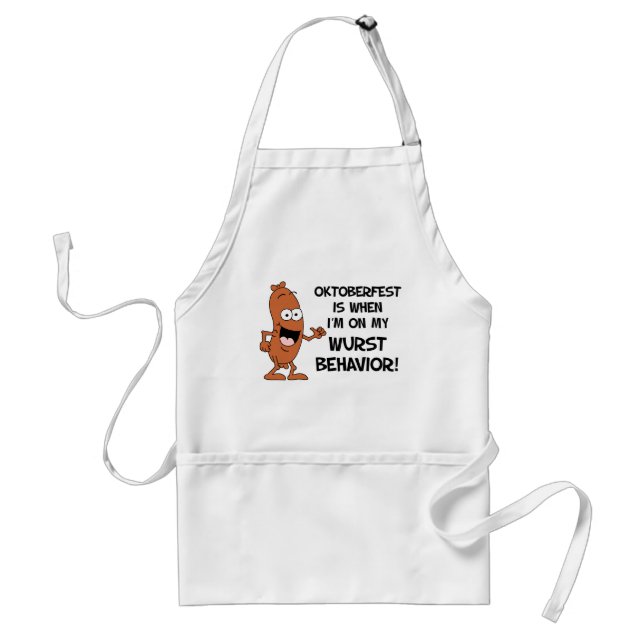 Oktoberfest On My Wurst Behavior Adult Apron (Front)