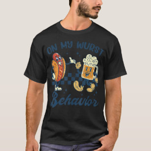 Oktoberfest On My Wurst Behavior Funny German Beer T-Shirt