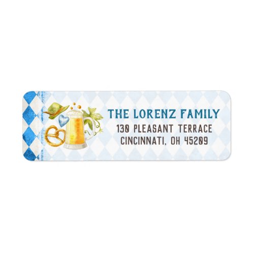 Oktoberfest Party Bavarian Beer Return Address Label