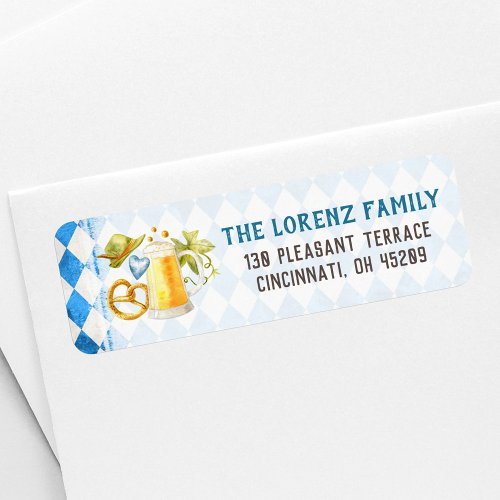 Oktoberfest Party Bavarian Beer Return Address Label