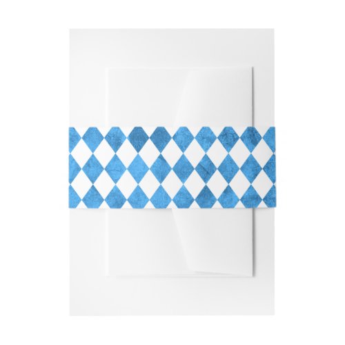 Oktoberfest Party Bavarian Flag Blue Watercolor Invitation Belly Band