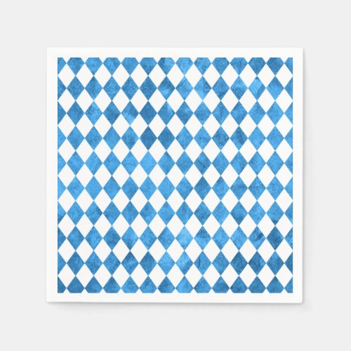 Oktoberfest Party Bavarian Flag Blue Watercolor Napkins