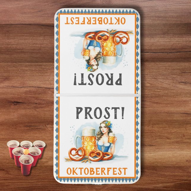Oktoberfest Party Beer And Pretzels ai Save Date Beer Pong Table (Creator Uploaded)