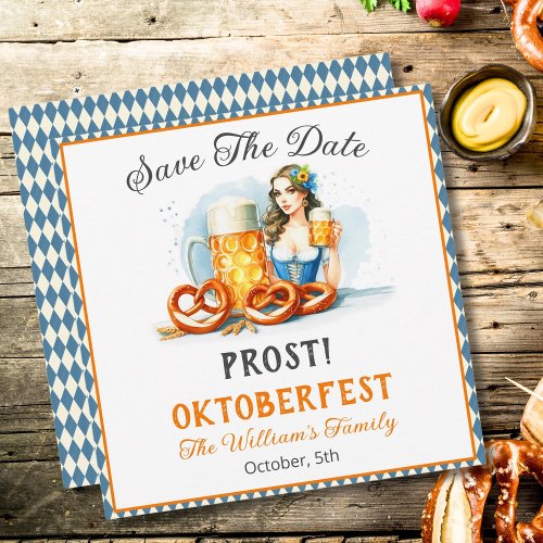 Oktoberfest Party Beer And Pretzels ai Save Date Save The Date