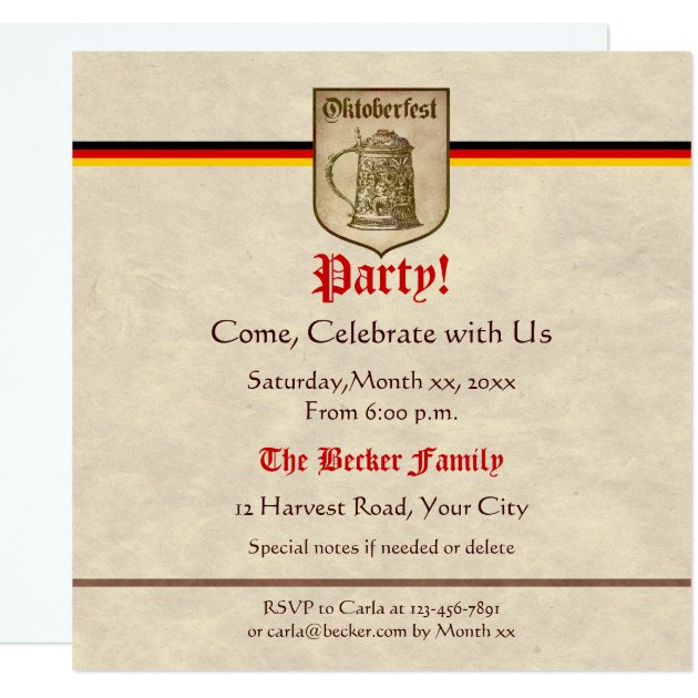 Oktoberfest Party Invitation