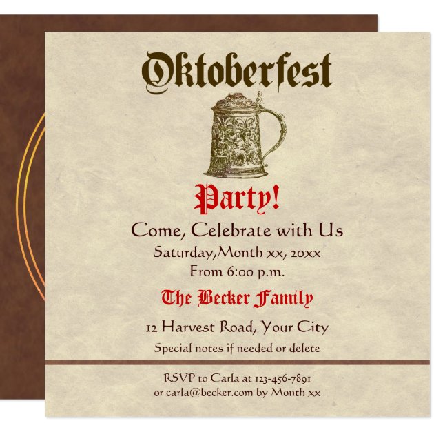 Oktoberfest Party Invitation