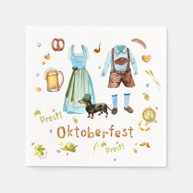Oktoberfest Party Cocktail Napkins (Front)