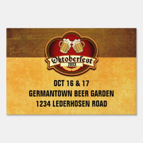 Oktoberfest Party Custom Date and Location Sign