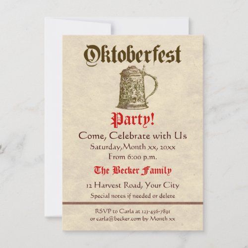 Oktoberfest Party Invitation