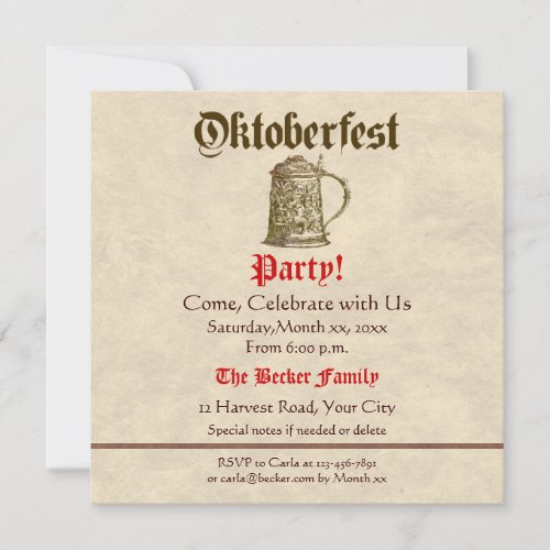 Oktoberfest Party Invitation