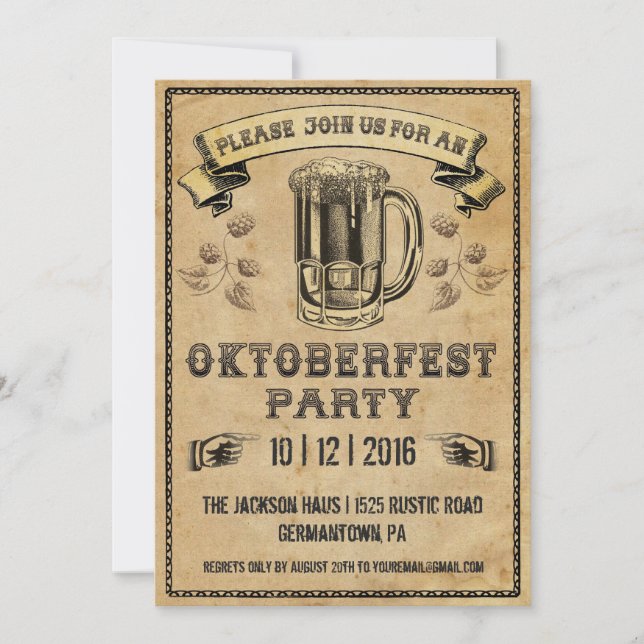 Oktoberfest Party Invitation (Front)